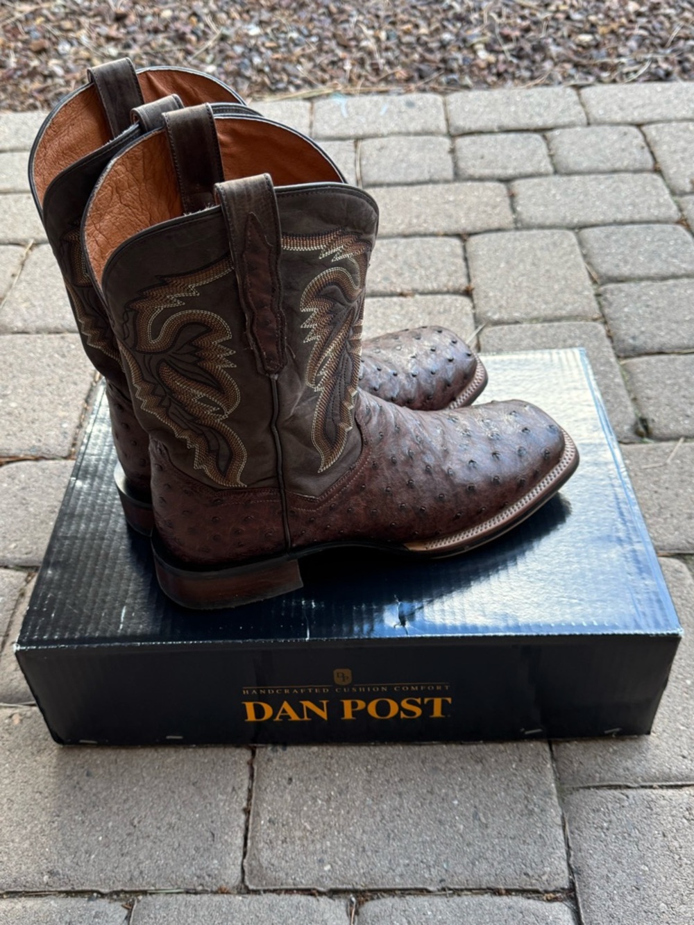 Dan Post Alamosa Ostrich Skin Boots Size 13D - Picture 7 of 7